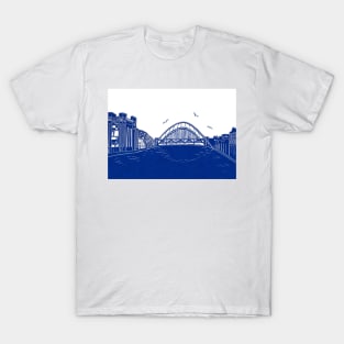 Newcastle Gateshead Quayside Linocut | Tyne Bridge | Baltic Arts | Sage T-Shirt